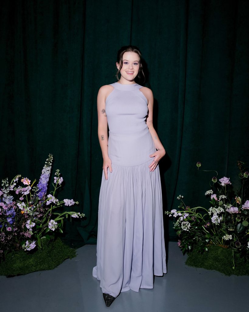 Ava Phillippe dressed in a lilac gown