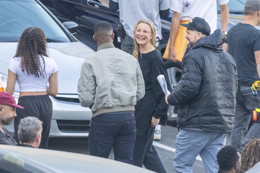 Cameron Diaz and McKenna Roberts film scenes with 