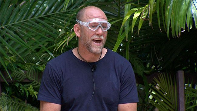 mike tindall in goggles during bushtucker trial