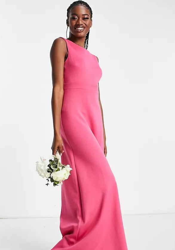 asos pink bridesmaid dress 