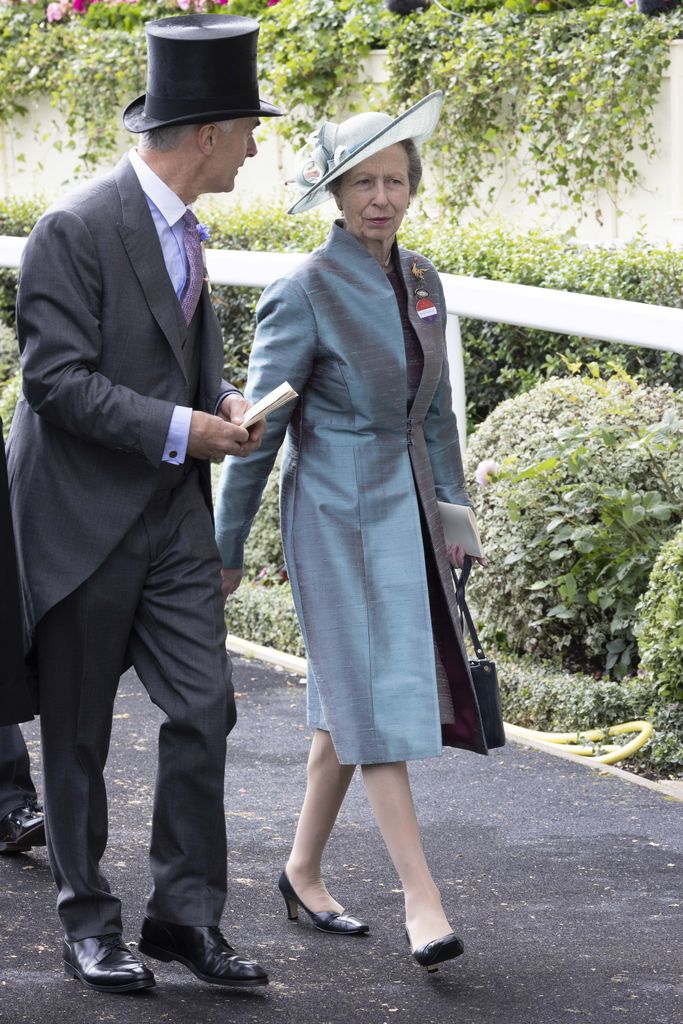 Princess Anne walking at Royal Ascot