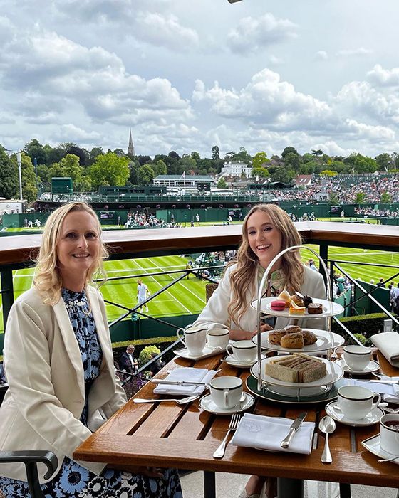 Rose Ayling Ellis and her mum at Wimbledon having afternoon tea