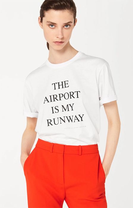 victoria beckham slogan t shirt the airport is my runway