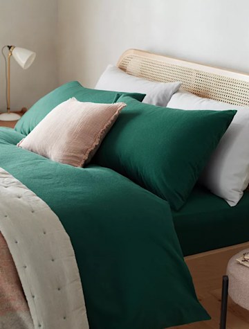 john lewis green cotton brushed duvet cover 