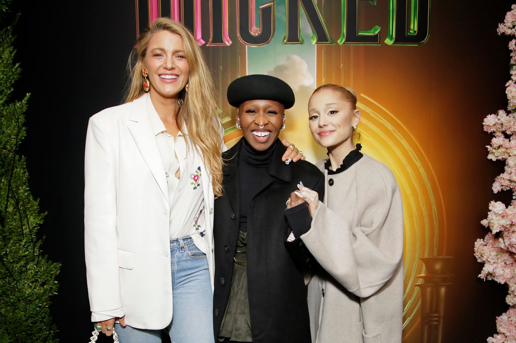 Blake Lively, Cynthia Erivo and Ariana Grande attend as Universal Pictures presents special New York City WICKED Screening at Metrograph on December 03, 2024 in New York City.