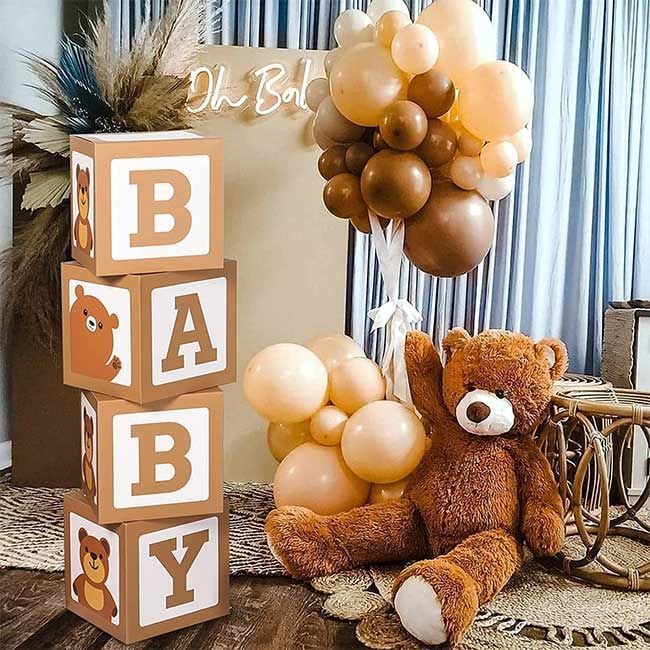 Teddy bear baby shower boxes
