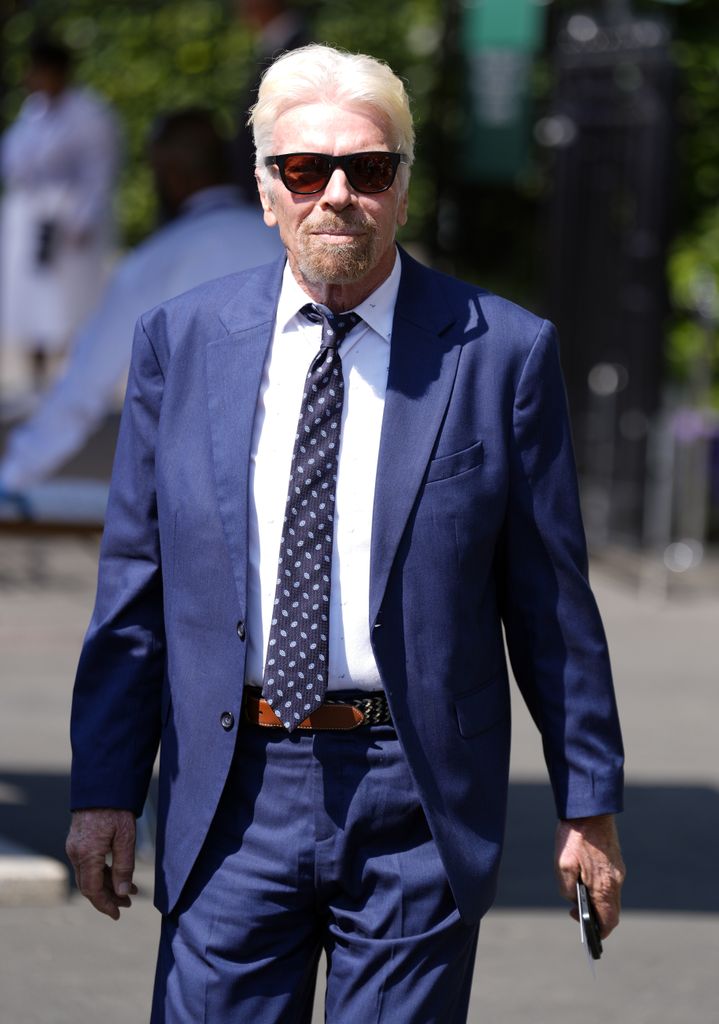 richard branson arriving at wimbledon