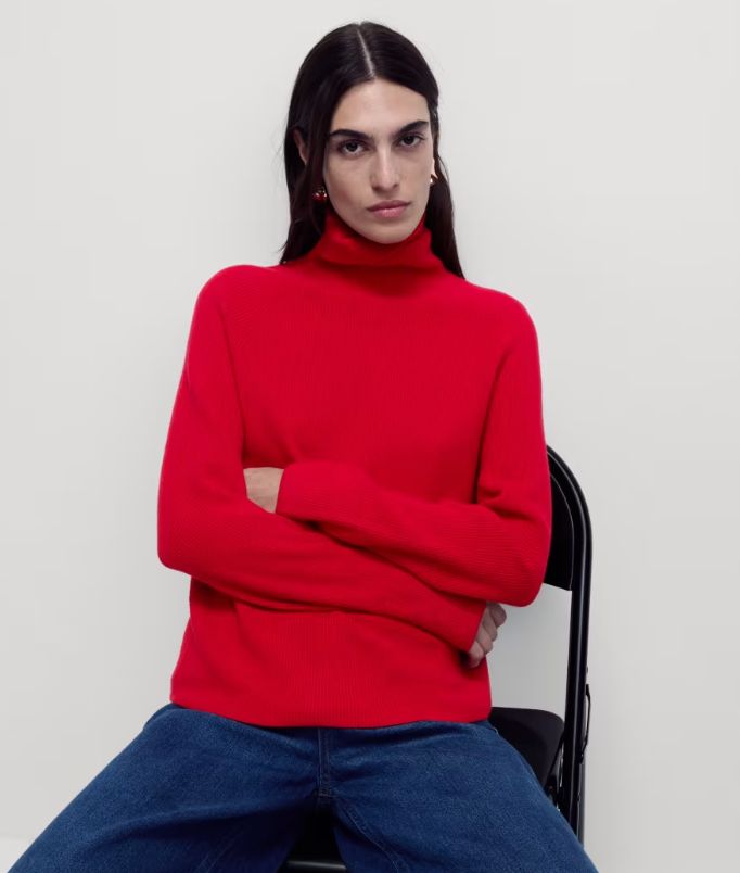 Marks & Spencer roll neck jumper in red