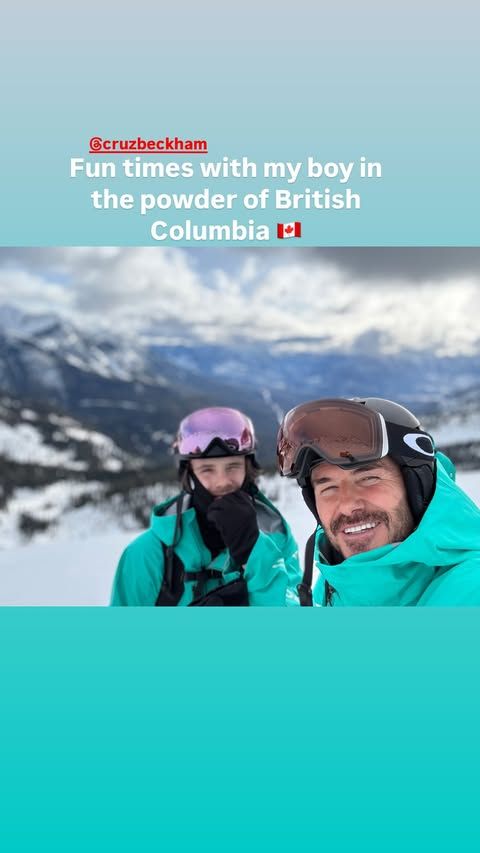 david and cruz taking selfie on snowboarding trip 