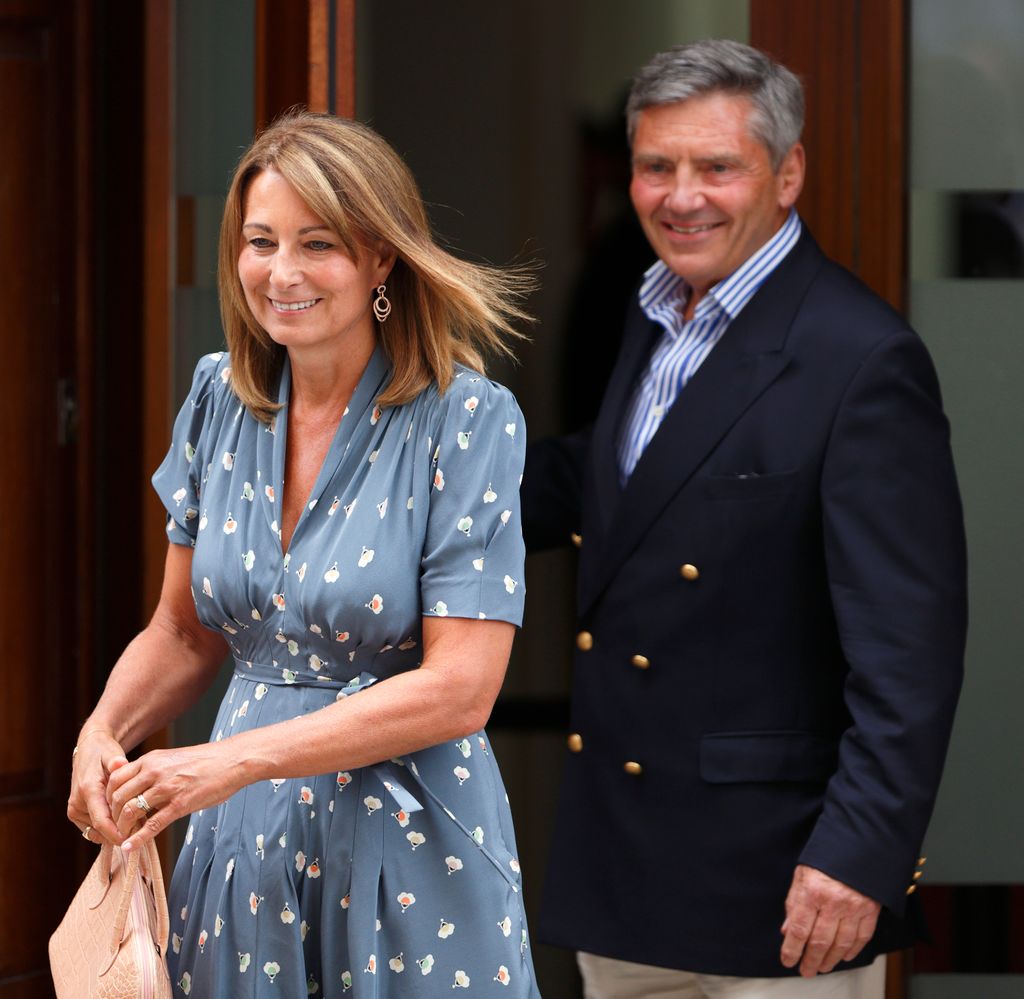 Carole Middleton and Michael Middleton were the first to visit Kate and baby George at The Lindo Wing at St Mary's Hospital on July 23, 2013 