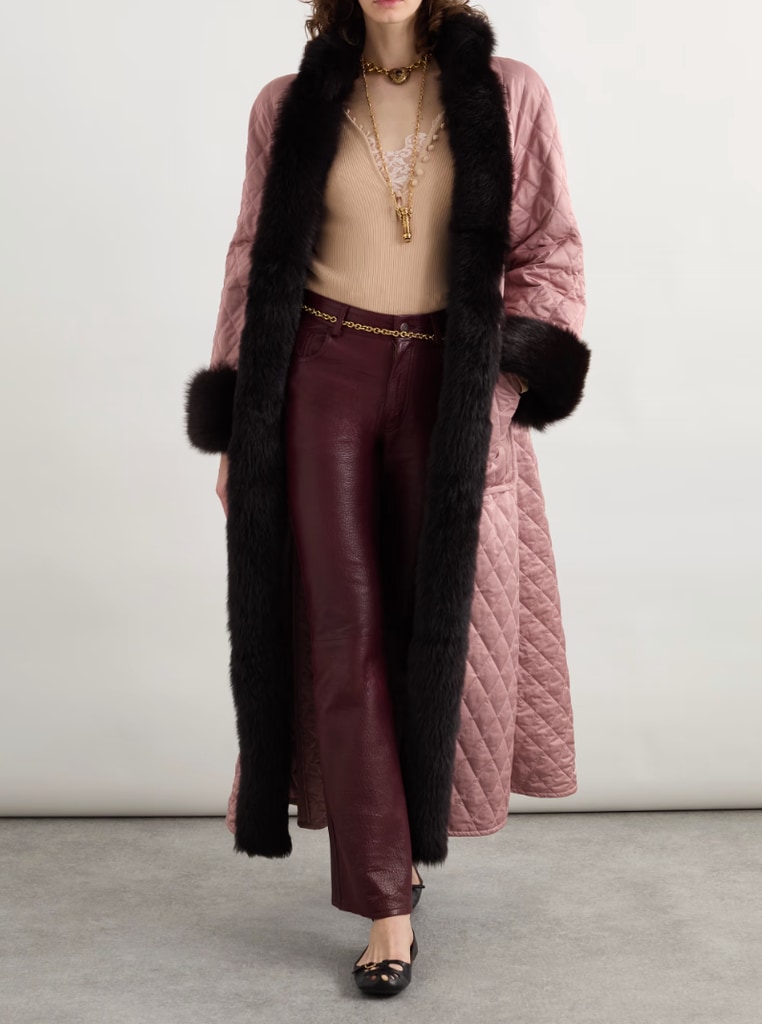 Shearling-Lined Quilted Shell Coat chloe