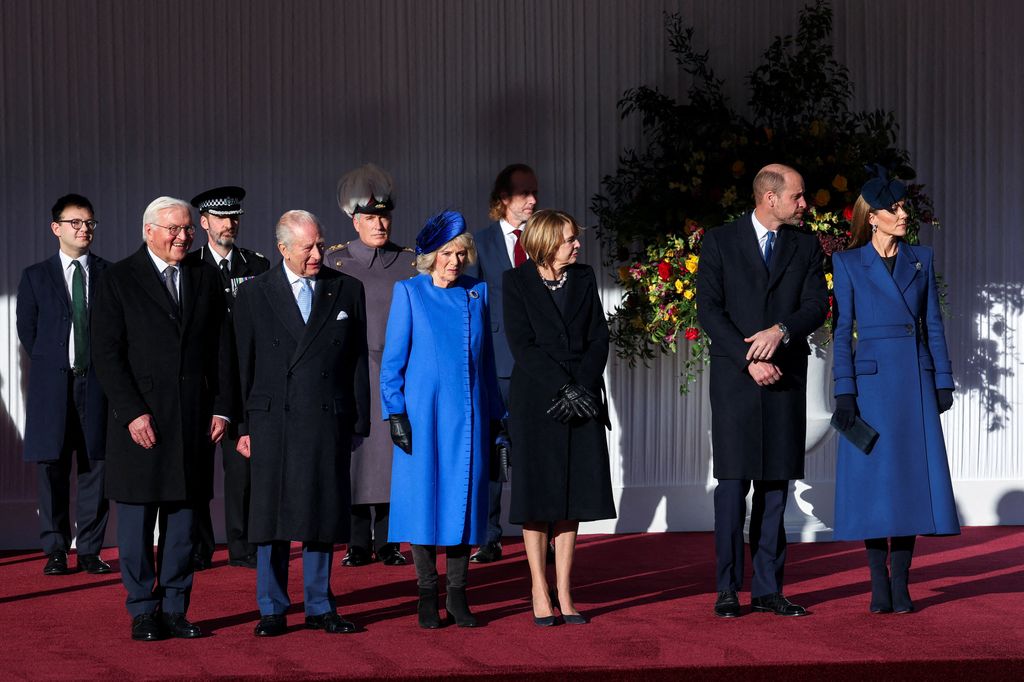 King Charles and Queen Camilla greet Germany's President Frank-Walter Steinmeier and his wife Elke