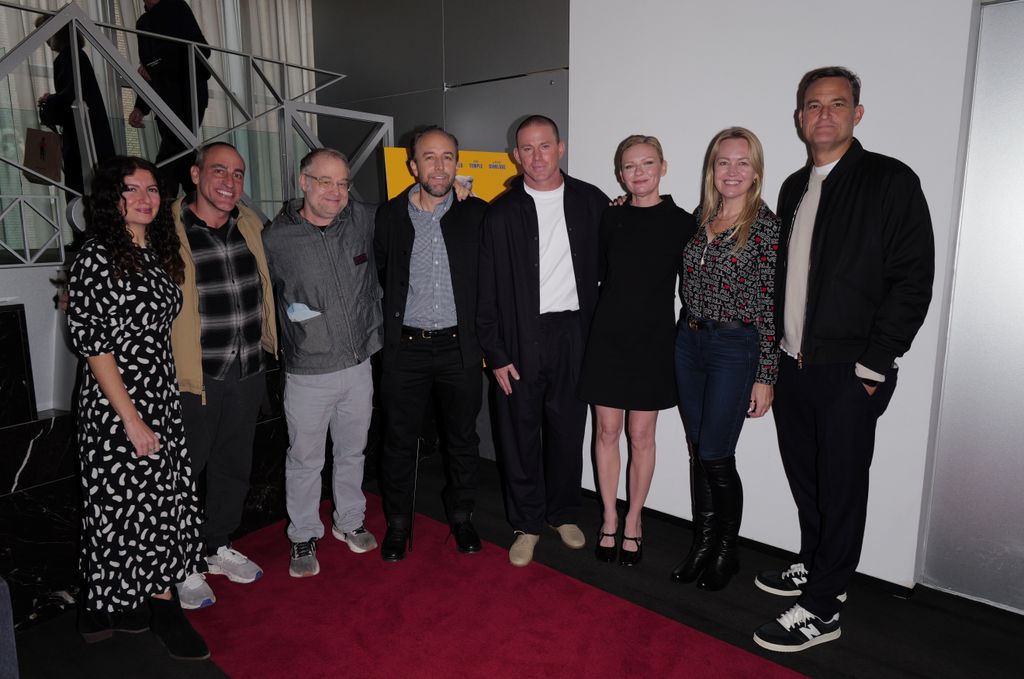 Inbal Weinberg, Ron Patane, Jim Helton, Derek Cianfrance, Channing Tatum, Kirsten Dunst, Lynette Howell Taylor and Jamie Patricof at the Roofman screening