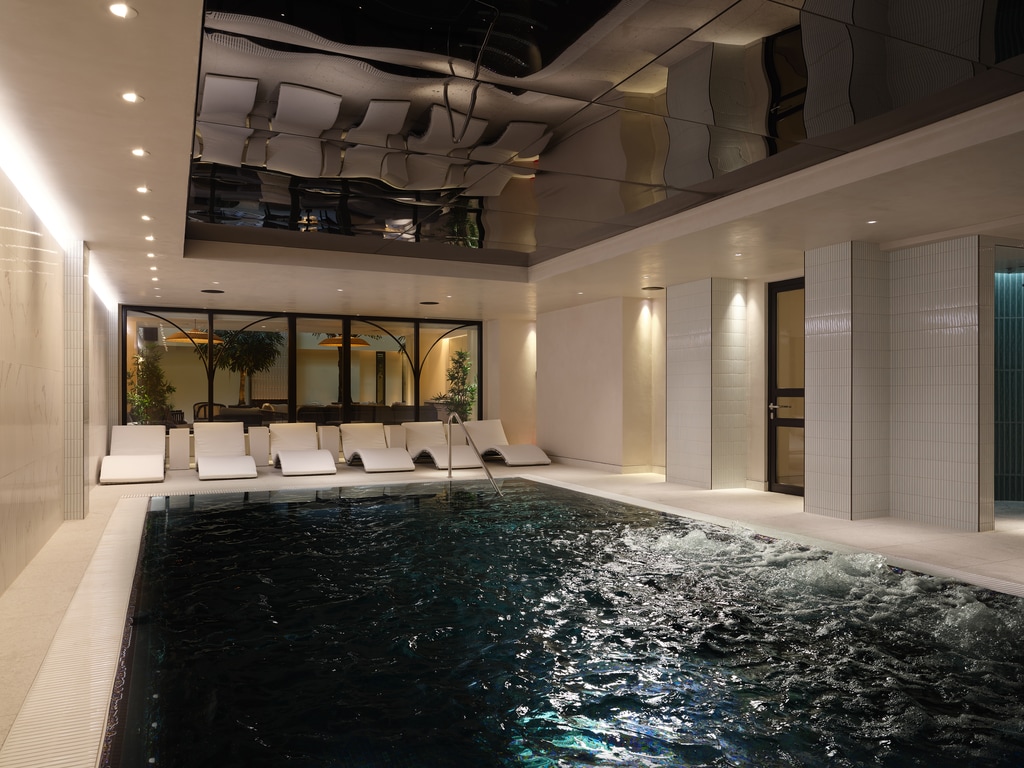 indoor pool at luxe members club, The Other House, in London
