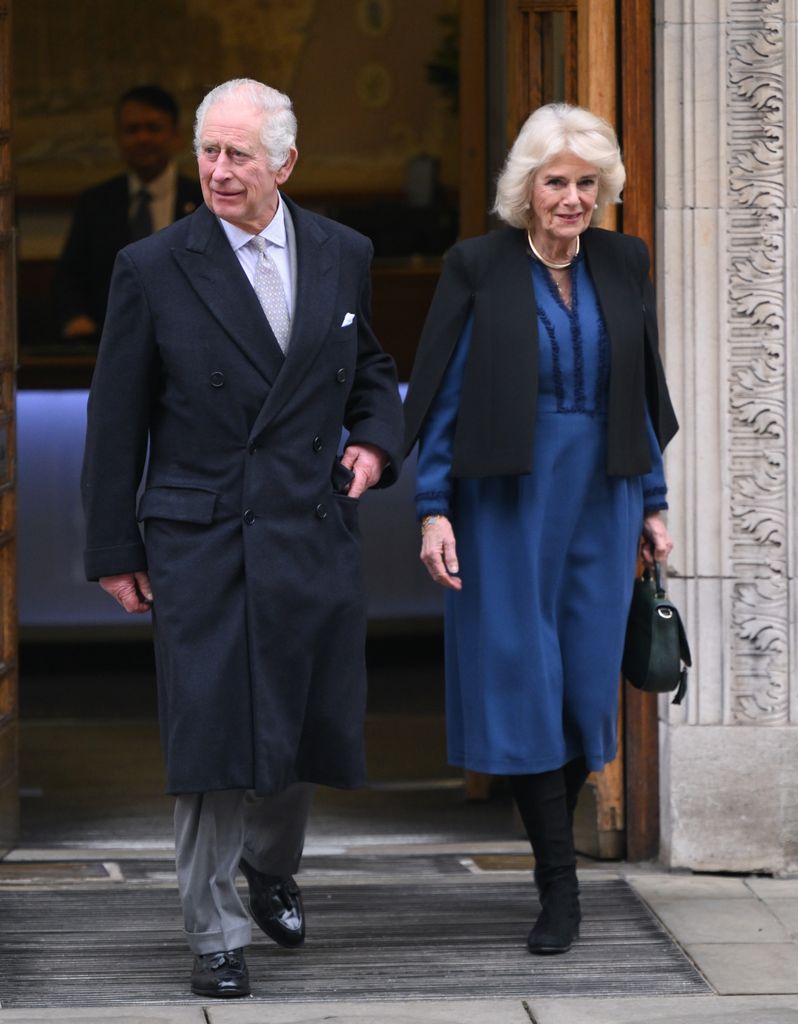 Queen Camilla leaving The London Clinic with charles