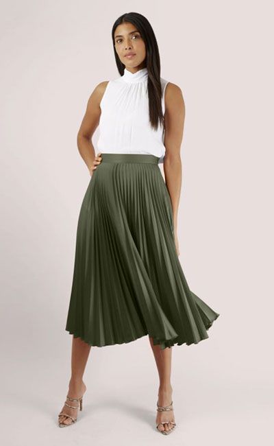 closet london pleated skirt