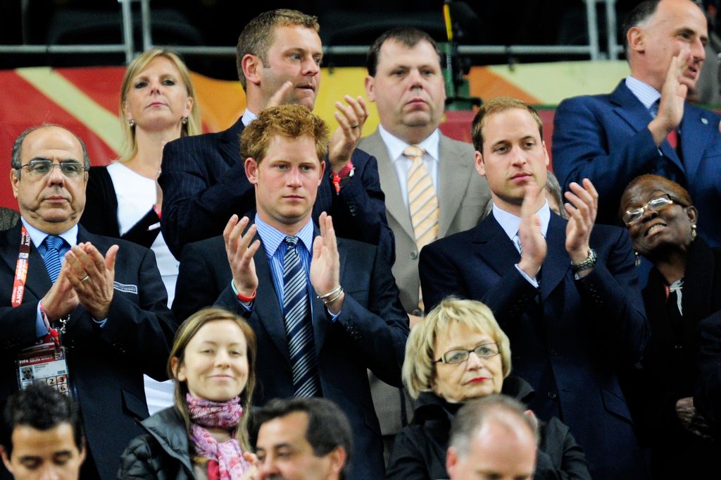 William and Harry at England match in Cape Town