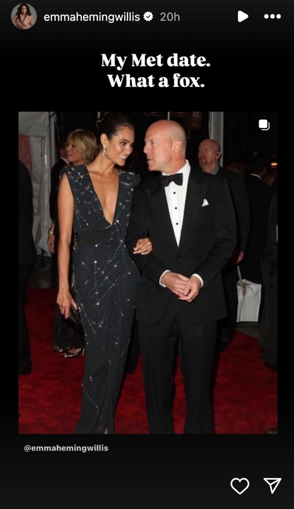 Emma Heming paid tribute to husband Bruce Willis on the night of the Met Gala 