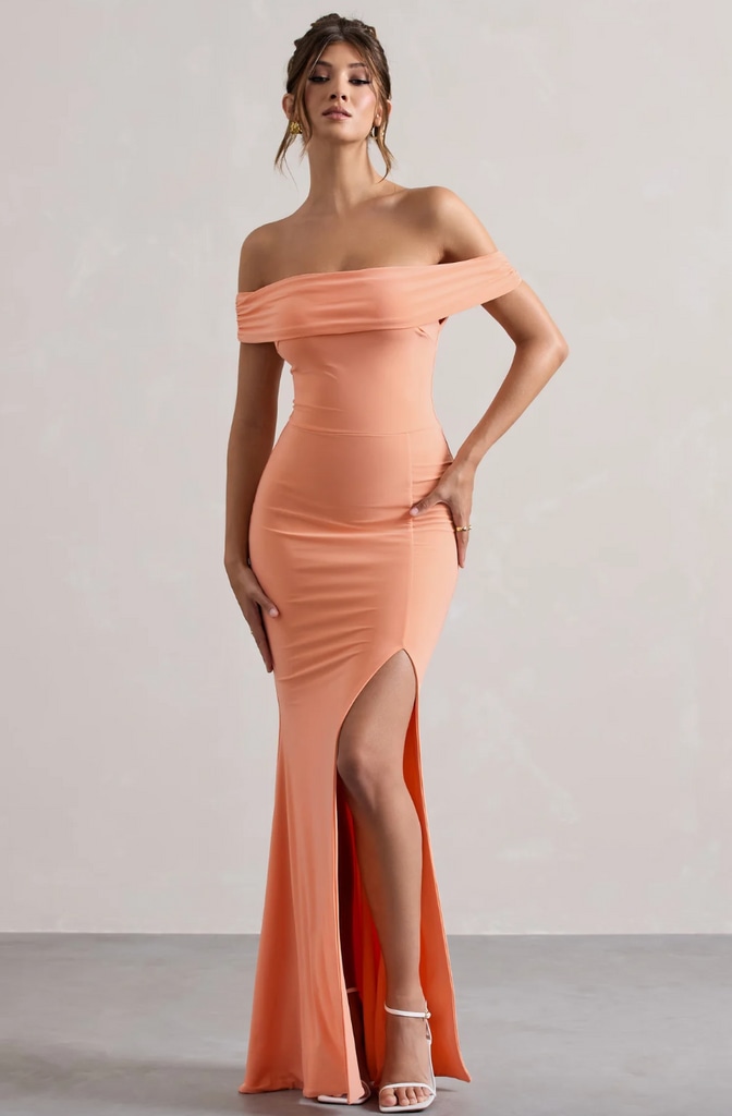 Frankie Bridge is a goddess in fitted 'tan enhancing' maxi dress shop