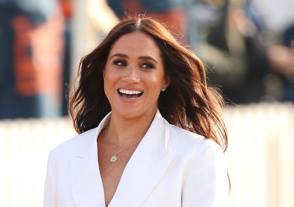 Meghan Markle in white outfit