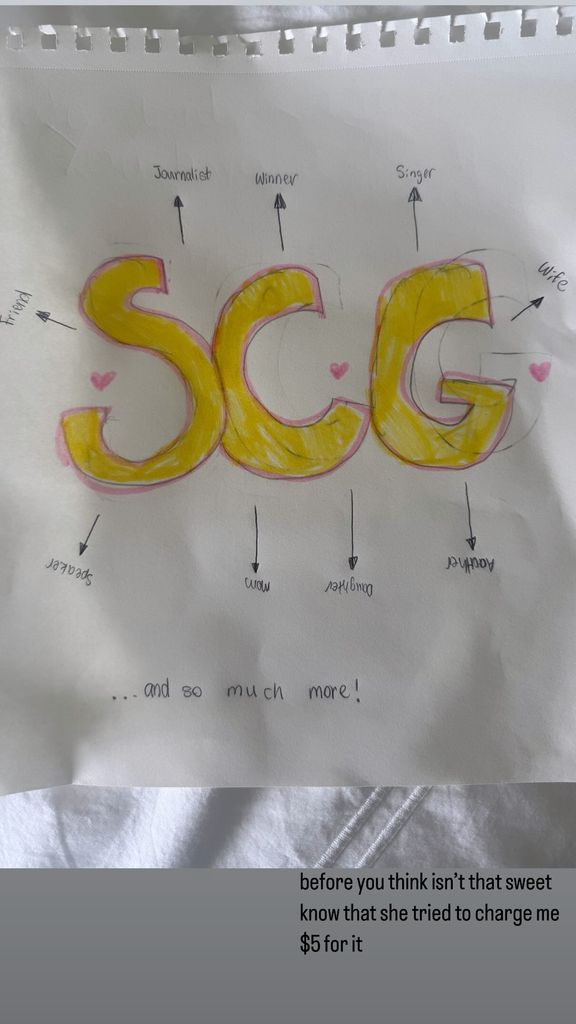 Photo des initiales de Savannah Guthrie dessinées par sa fille