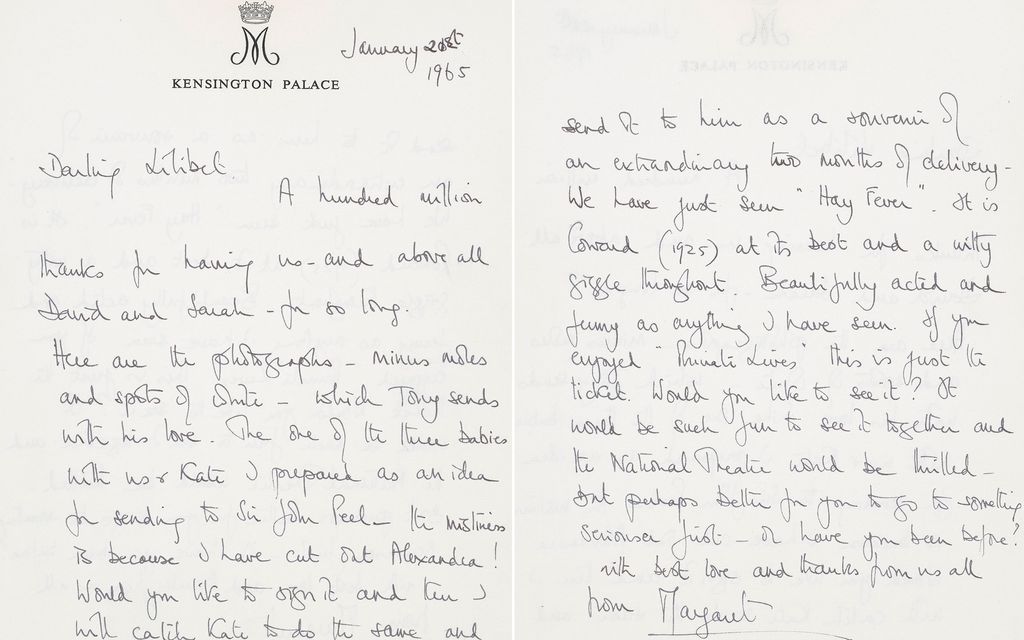 Princess Margaret's letter to Queen Elizabeth II, 1965