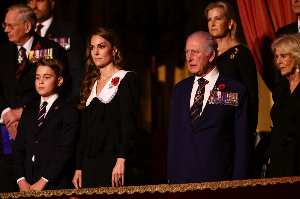 Britain's King Charles III, Queen Camilla, Prince George, Catherine, Princess of Wales,