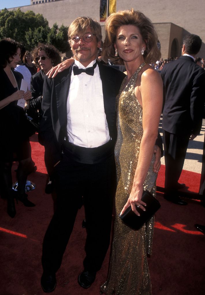 Matthew Cowles and Christine Baranski at the Emmys in 1996