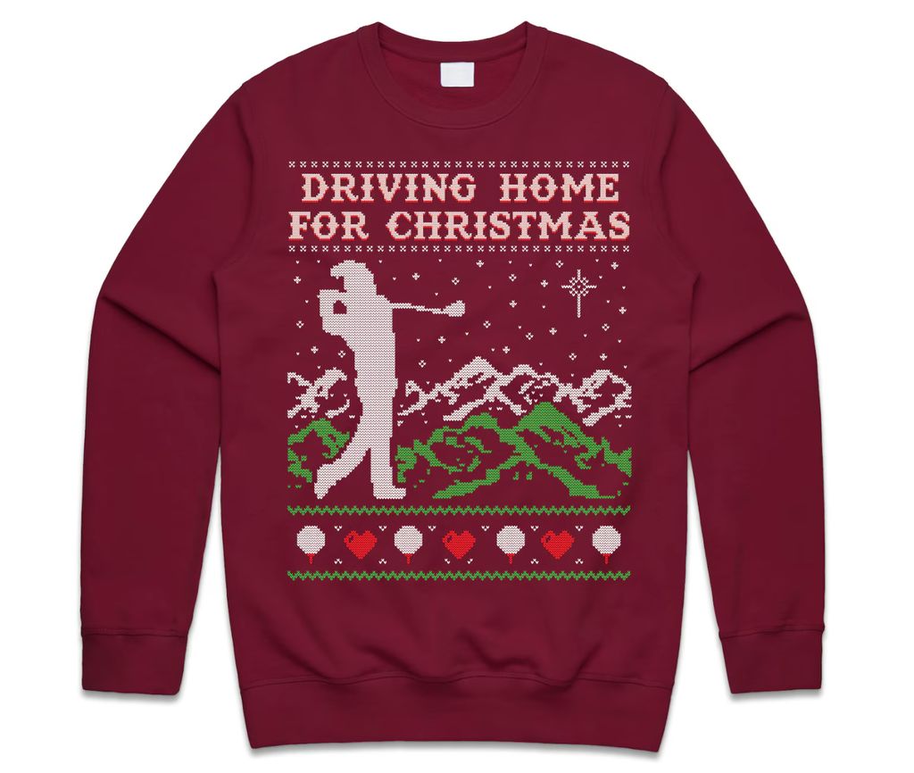 Driving Home For Christmas Jumper for golf fan