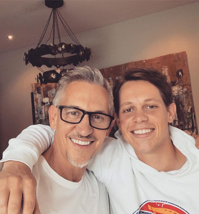 gary lineker at home with his son