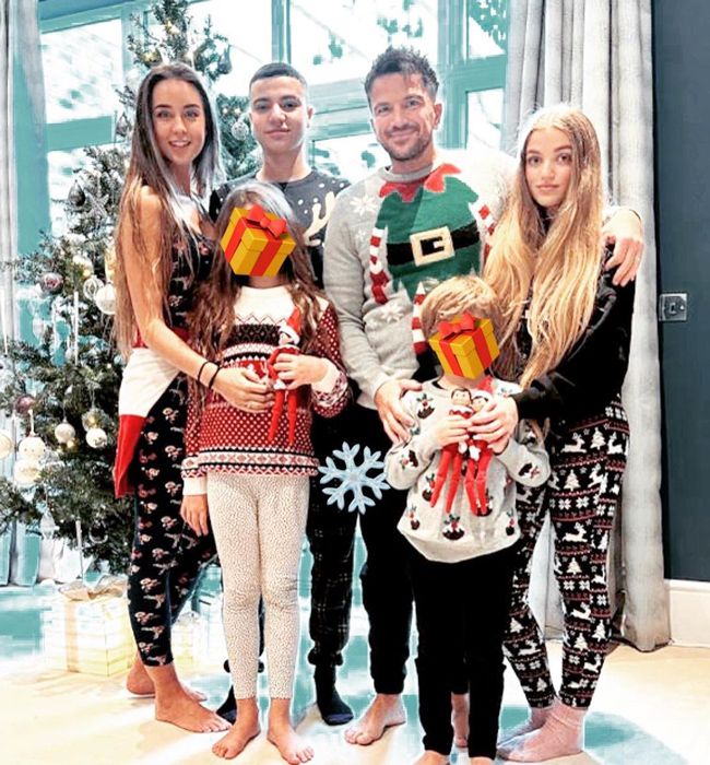 Emily and Peter Andre with their kids at Christmas