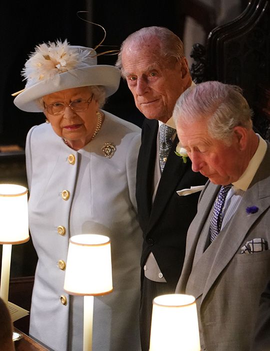 the queen prince philip look eugenie wedding