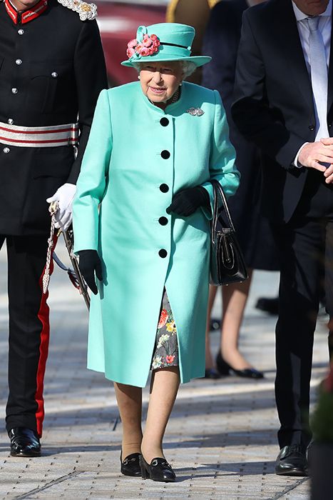 the queen turqouise coat dress
