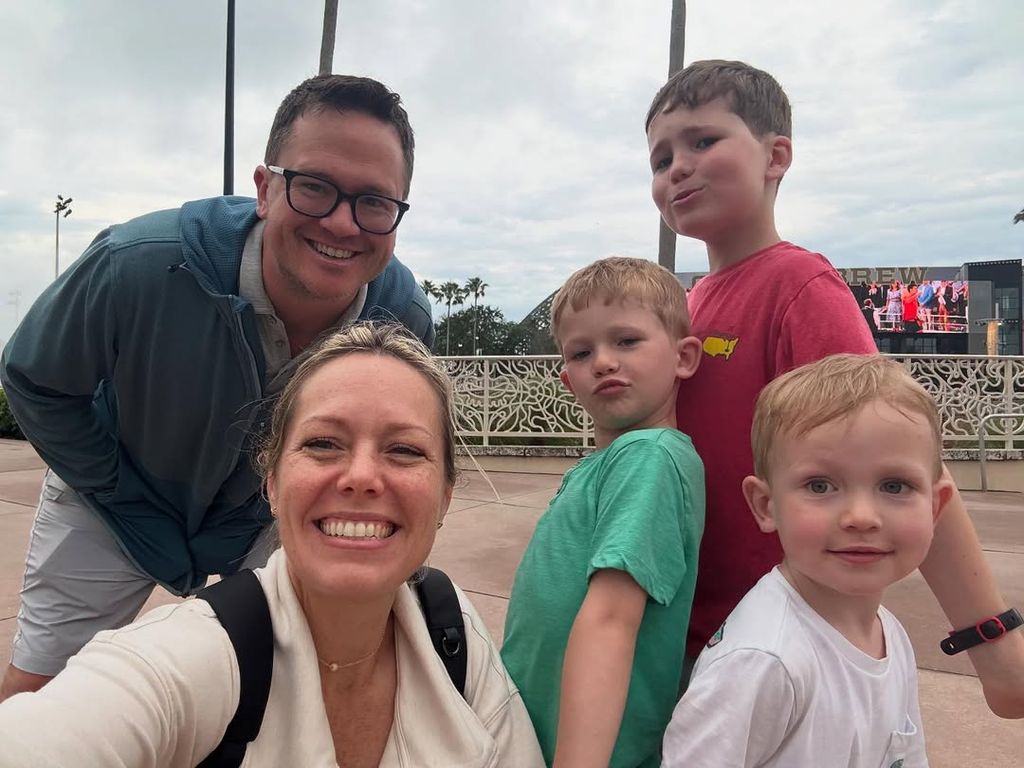 Dylan dreyer with her husband brian and their three sons