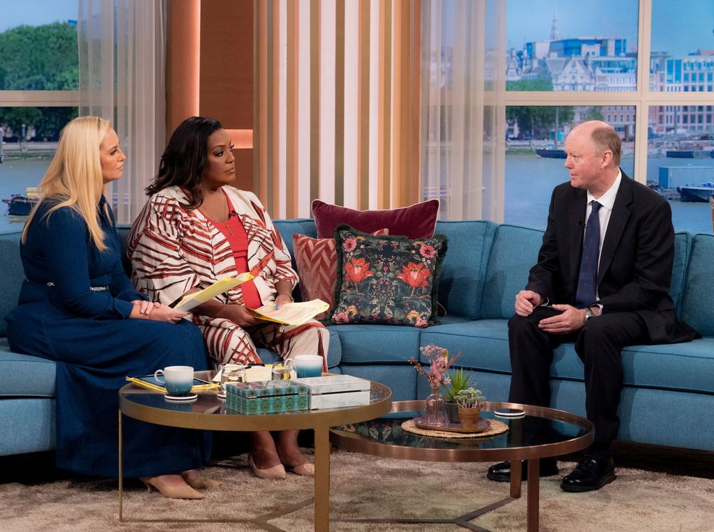 Josie Gibson and Alison Hammond interviewing Professor Sir Chris Whitty on This Morning
