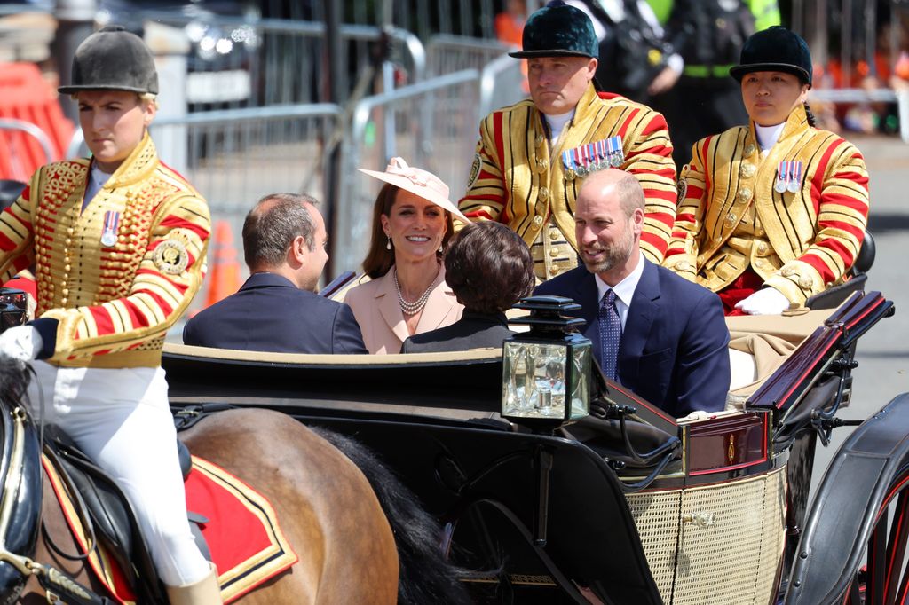The Princess of Wales and Prince William in royal carriage