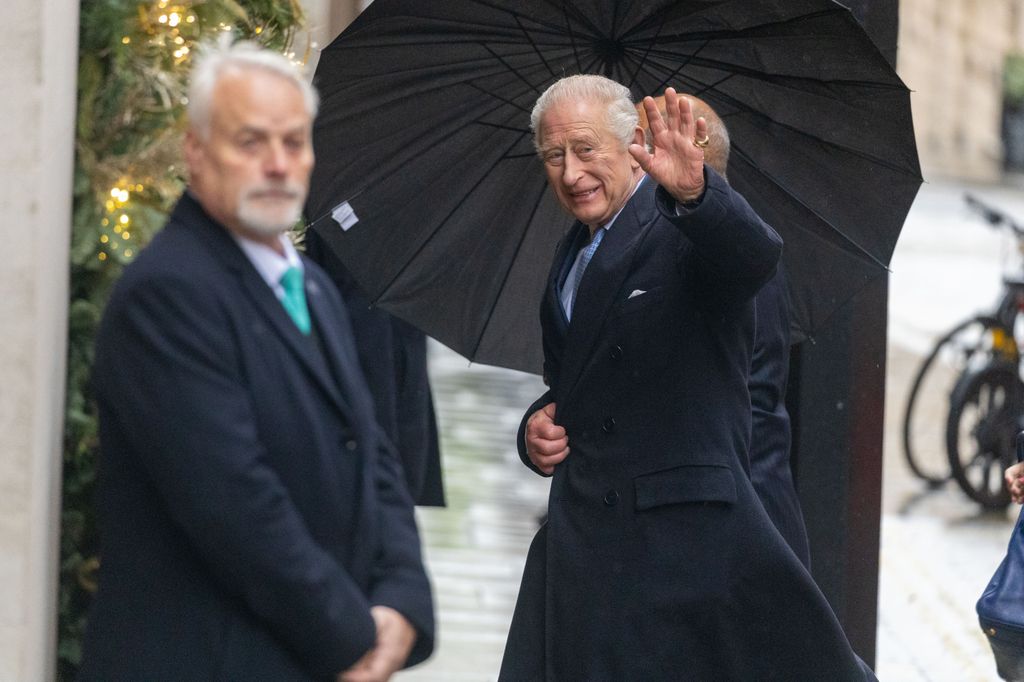 The King waved as he arrived at Fortnum & Mason