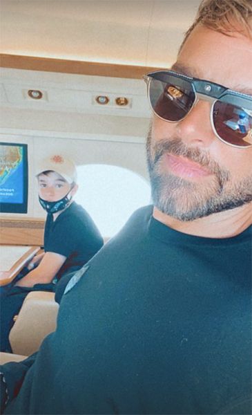 ricky martin private jet twin son