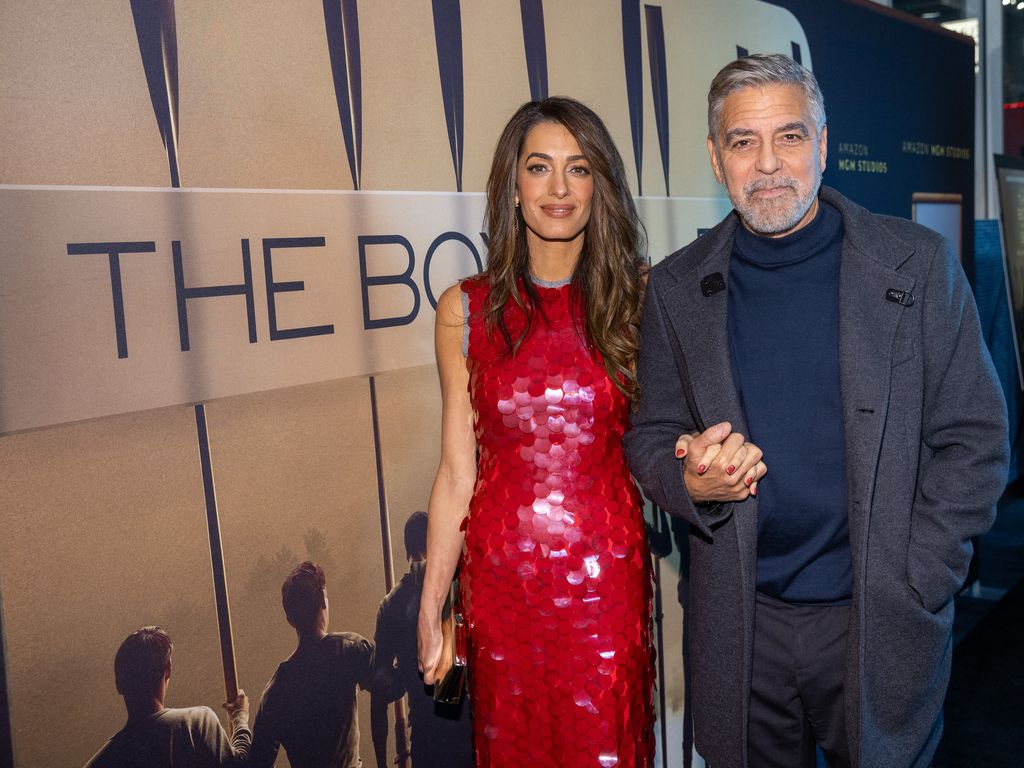 mal Clooney and George Clooney attend the MGM Seattle community screening of "The Boys In The Boat"