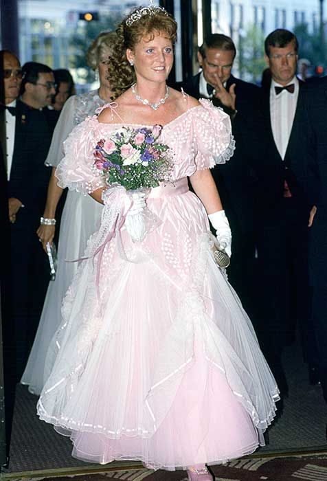sarah ferguson pink dress tiara