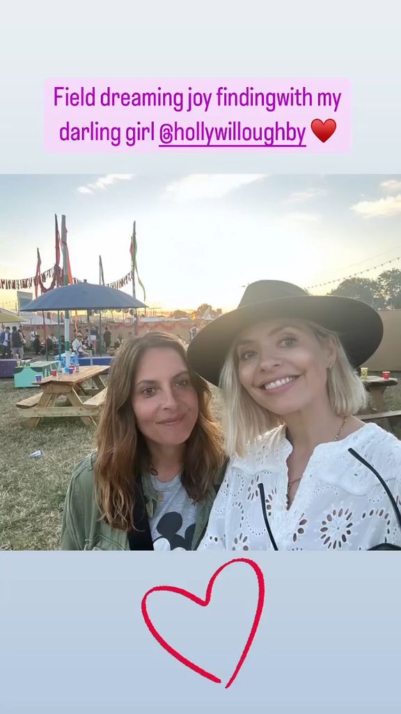 Holly Willoughby parties with friends at Glastonbury
