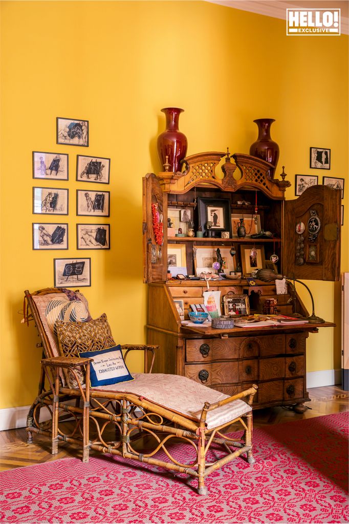 Ashley Hicks and Martina Mondadori's yellow room at home in Milan 