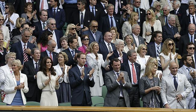 andre agassi with kate middleton prince william at wimbledon 2012
