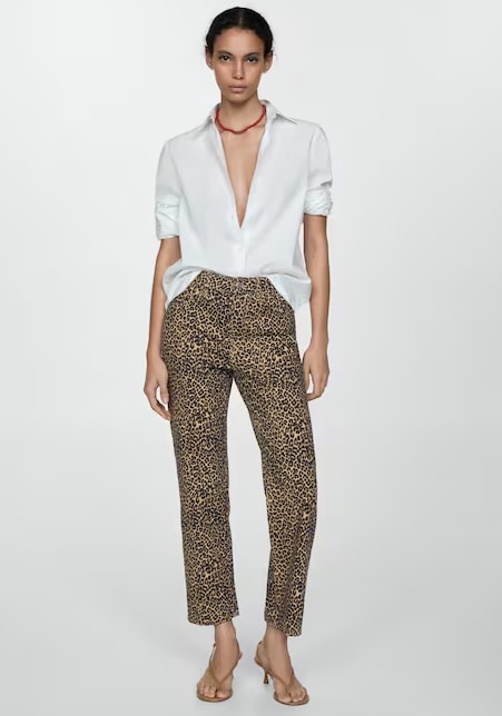 Mango leopard print jeans