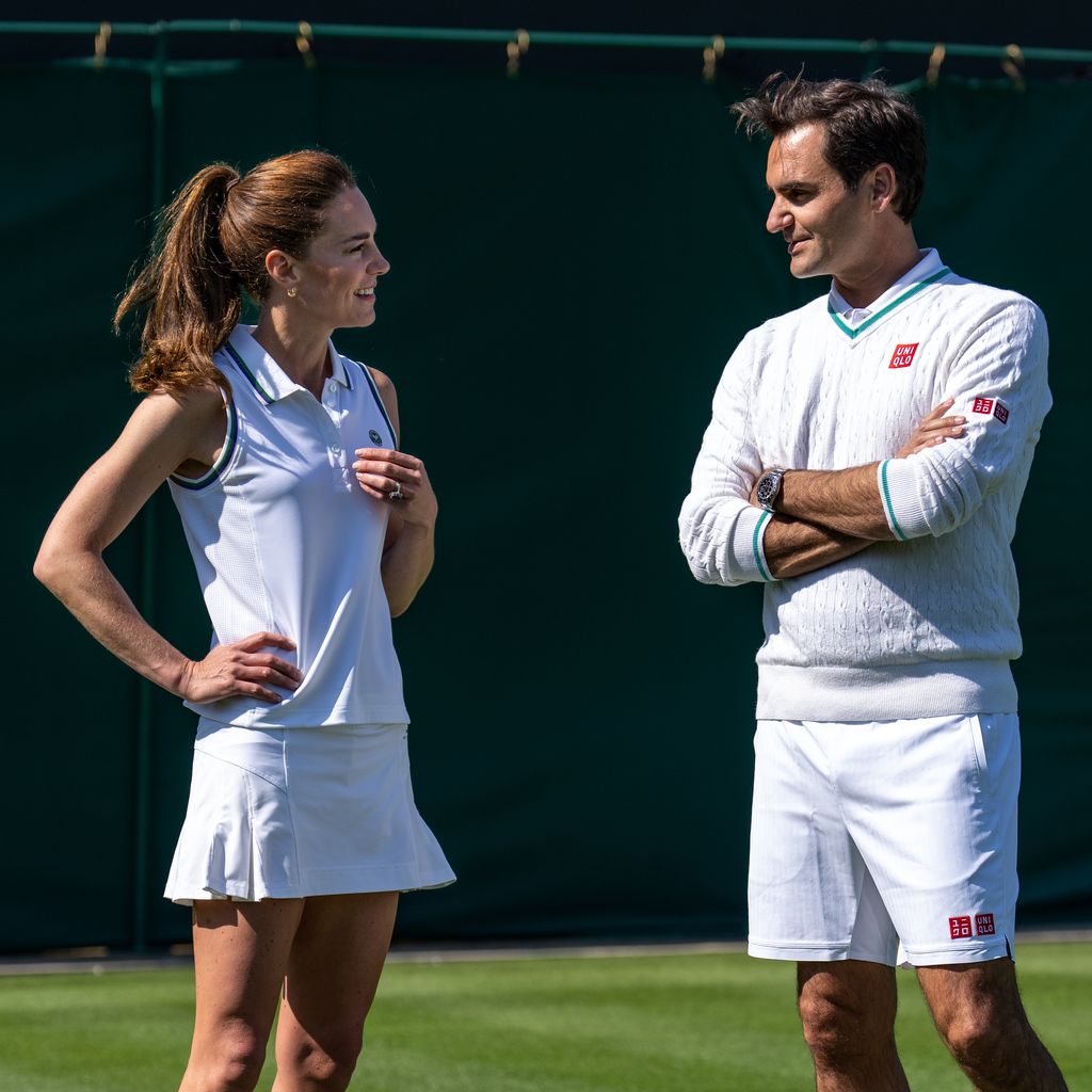 Princess Kate and Roger Federer at wimbledon