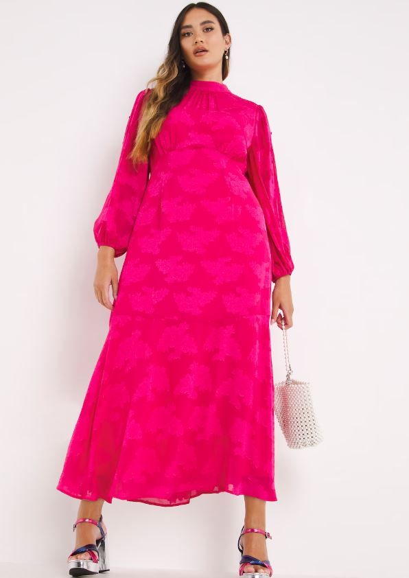 pink plus size midi dress simplybe