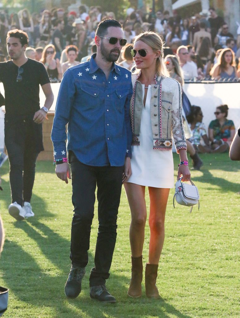 INDIO, CA - APRIL 11: Michael Polish and Kate Bosworth are seen at Coachella Valley Music and Arts Festival at The Empire Polo Club on April 11, 2015 in Indio, California.  (Photo by Papjuice/Bauer-Griffin/GC Images)