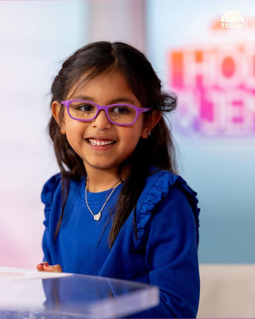 Haley Joy, seven, visits the Today Show studio 