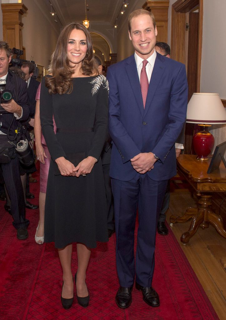 The couple posed for a picture as they attended an art unveiling of a portrait of Queen Elizabeth II by New Zealand artist Nick Cuthell during Day 4 of a Royal Tour to New Zealand at Government House on April 10, 2014 in Wellington, New Zealand