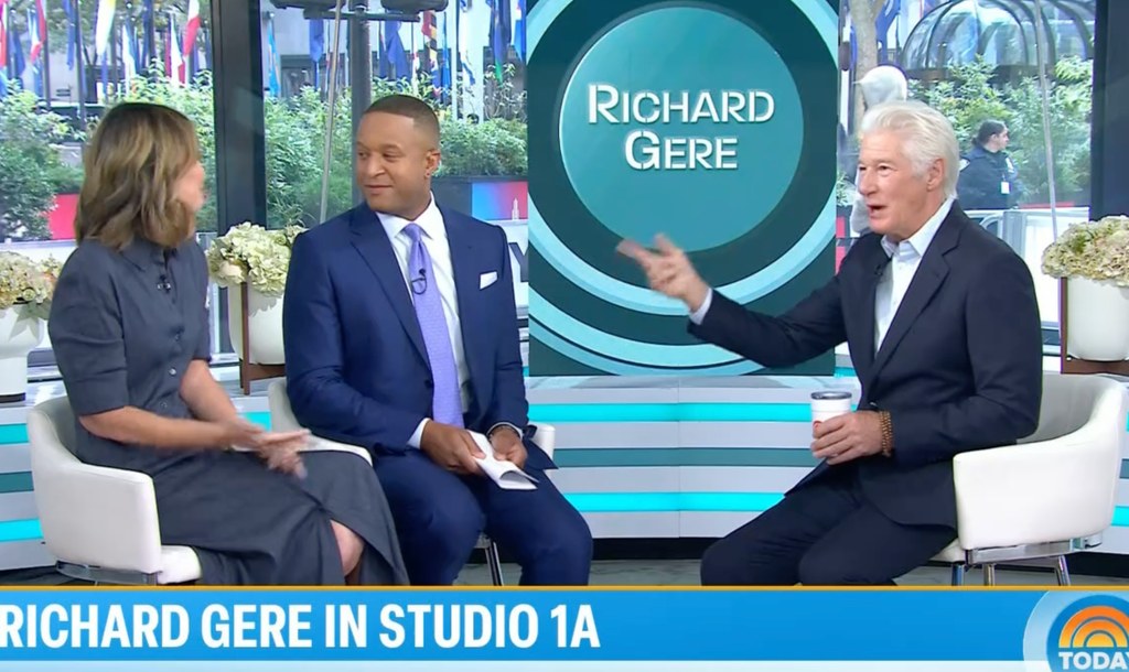 Richard Gere chatting with Savannah Guthrie and Craig Melvin in studio